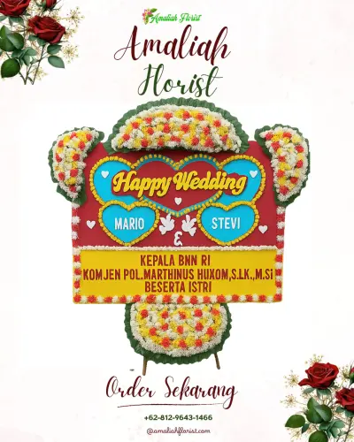 Karangan Papan Bunga Pernikahan di Palangka